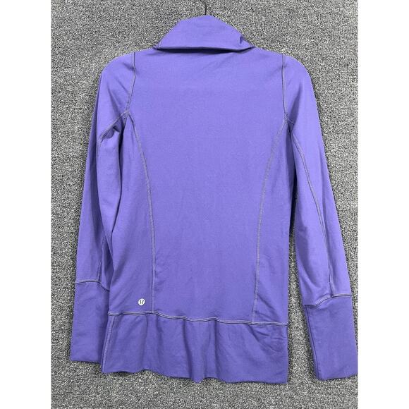 Lululemon Stride Jacket Size 4 Purple Hooded Full Zip High Collar Thumb Holes - Picture 3 of 7